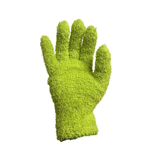 1Pcs Cleaning Gloves Microfiber Coral Fleece Car Grooming Gloves Solid Color Five Finger Dust Removal Housework Absorbent Gloves