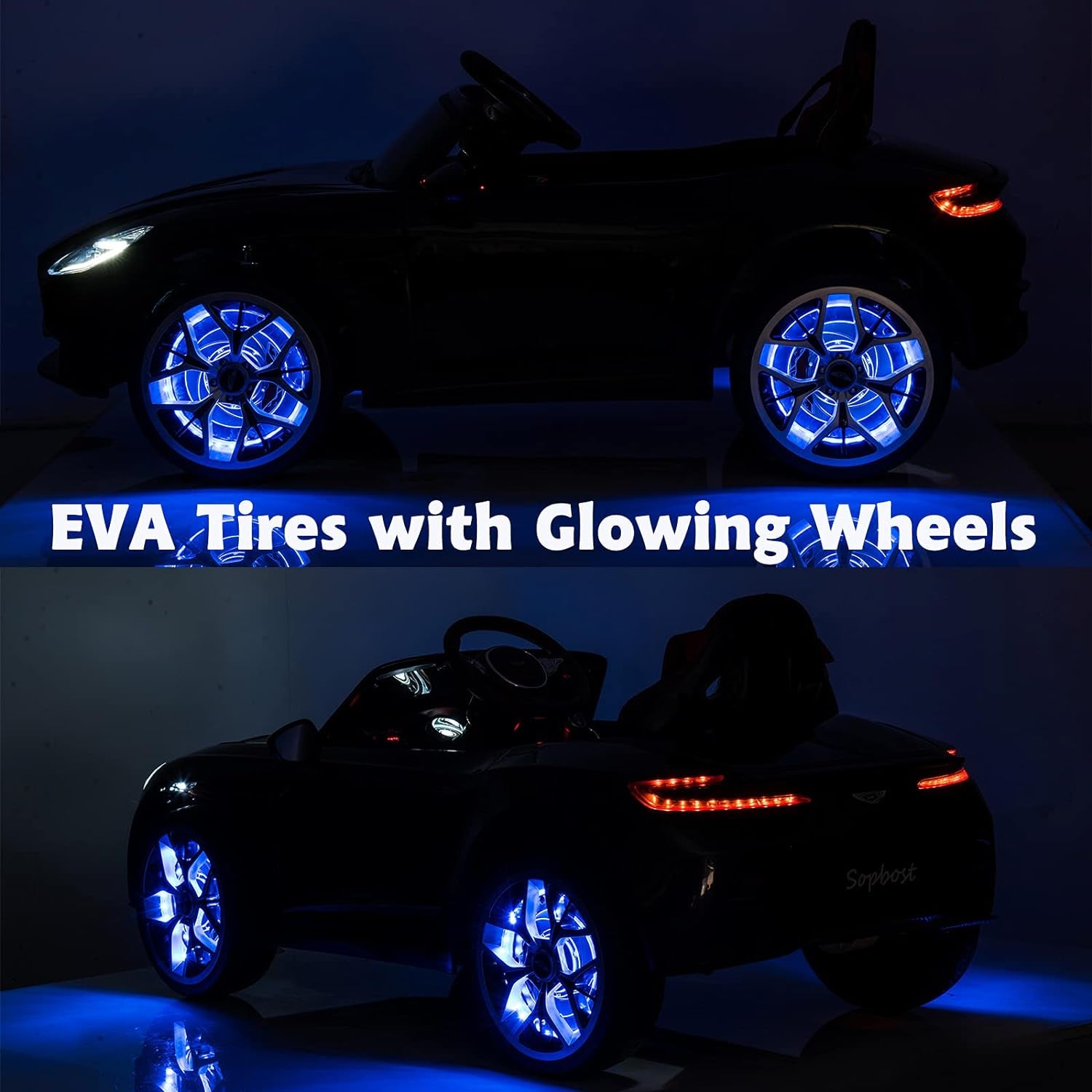 Kids 12V Ride on Car Electric Car for Kids Ride on Sport Car with Remote Control 2WD Power Driving Wheel Ride on Toy Car with Adjustable Seat, LED Glowing Wheels, Storage Box, Bluetooth, Pink