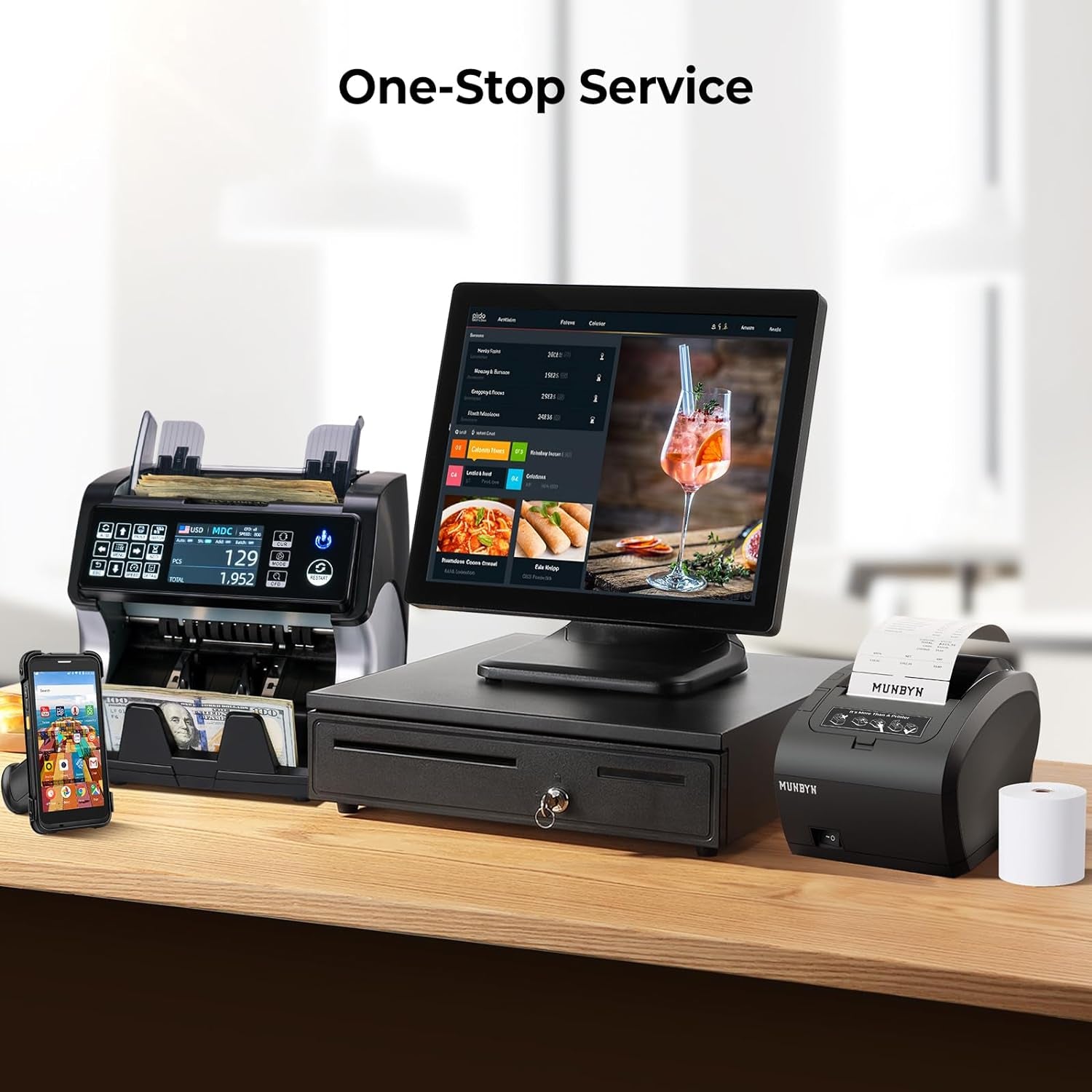 POS Printer, Receipt Printer USB Ethernet 80MM Thermal Printer P047, Impresora Térmica, Black Supermarket POS Kitchen Printer with Auto Cutter Support Cash Drawer ESC/POS Windows System
