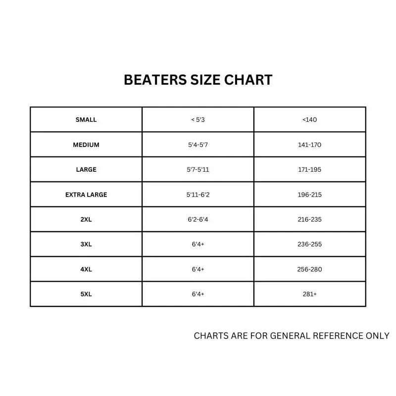 EKKO BEATERS (Please Size Up)
