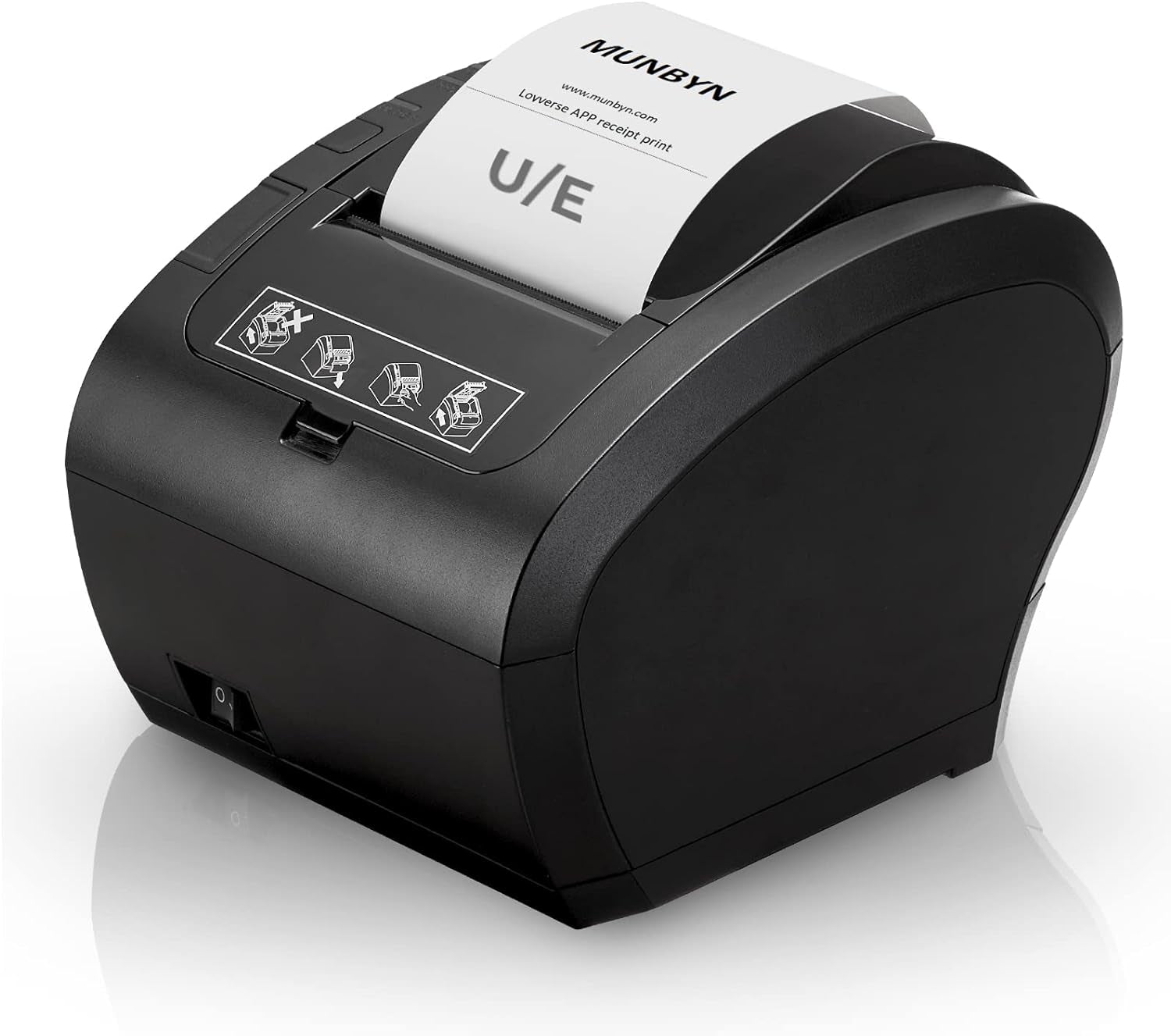 POS Printer, Receipt Printer USB Ethernet 80MM Thermal Printer P047, Impresora Térmica, Black Supermarket POS Kitchen Printer with Auto Cutter Support Cash Drawer ESC/POS Windows System