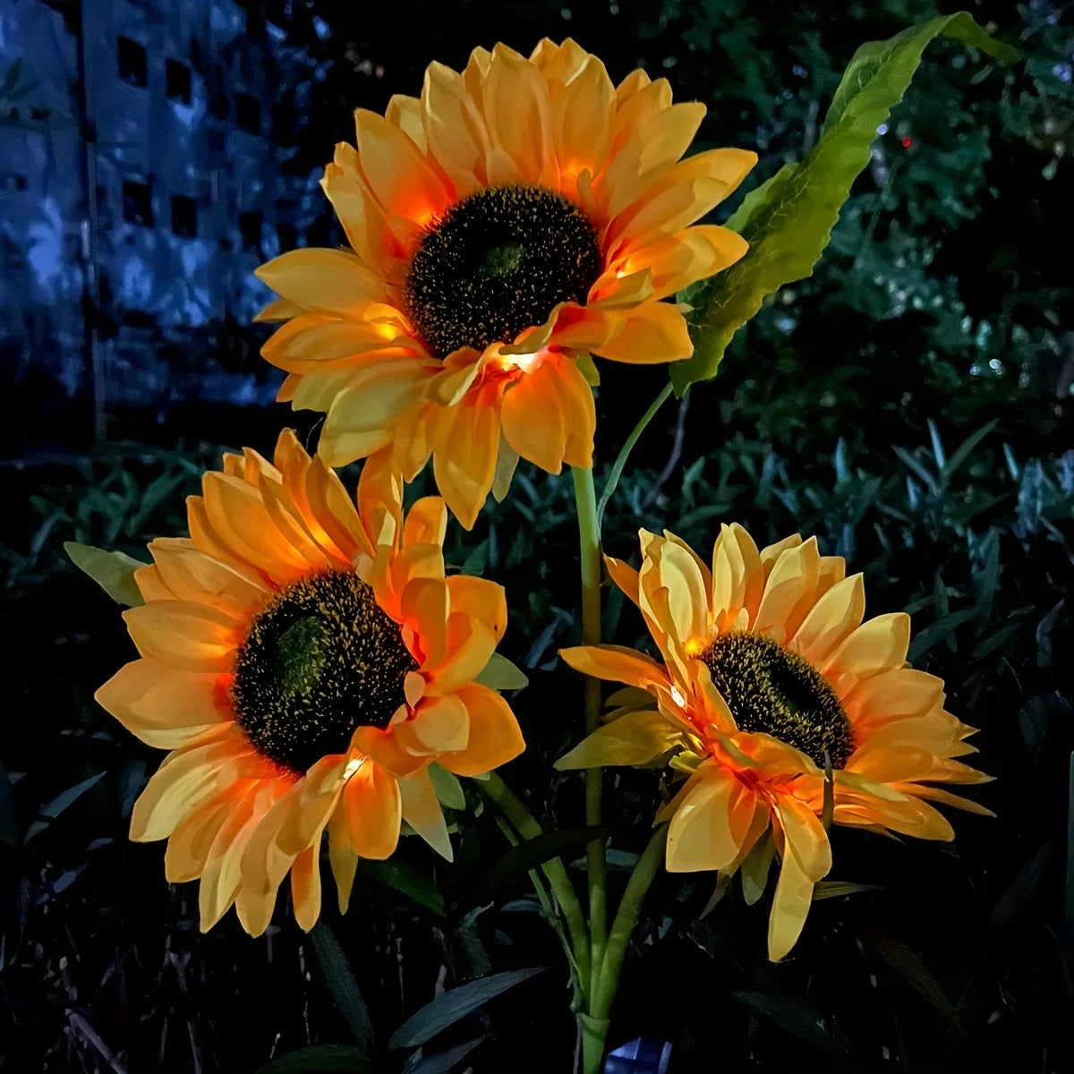 1Pc Solar Sunflower Lights Garden Stake Outdoor Waterproof Decorative Solar Powered Patio Garden Yard Lawn LED Landscape Lights