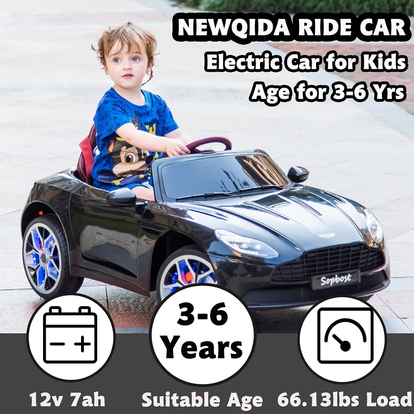 Kids 12V Ride on Car Electric Car for Kids Ride on Sport Car with Remote Control 2WD Power Driving Wheel Ride on Toy Car with Adjustable Seat, LED Glowing Wheels, Storage Box, Bluetooth, Pink
