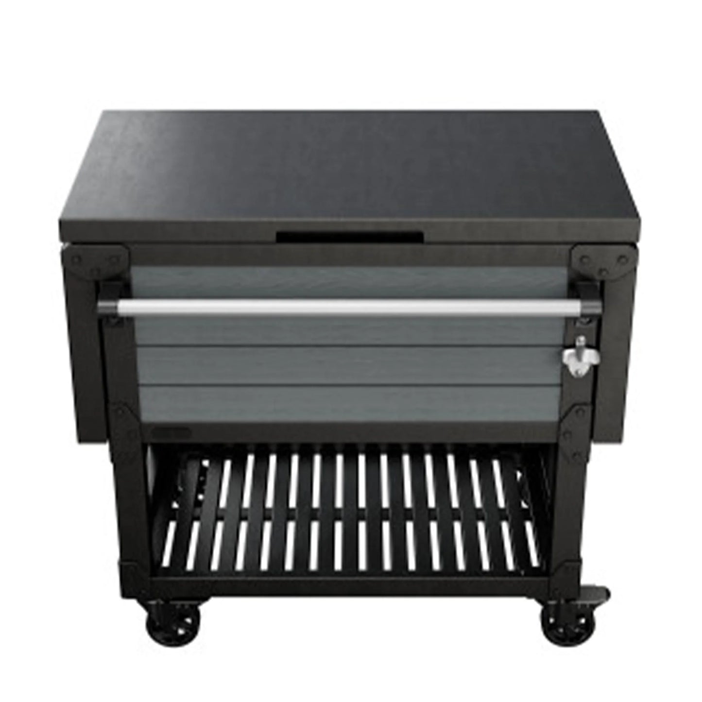 Outdoor Patio Cooler Ice Chest Insulated Beverage Bar Cart, Gray