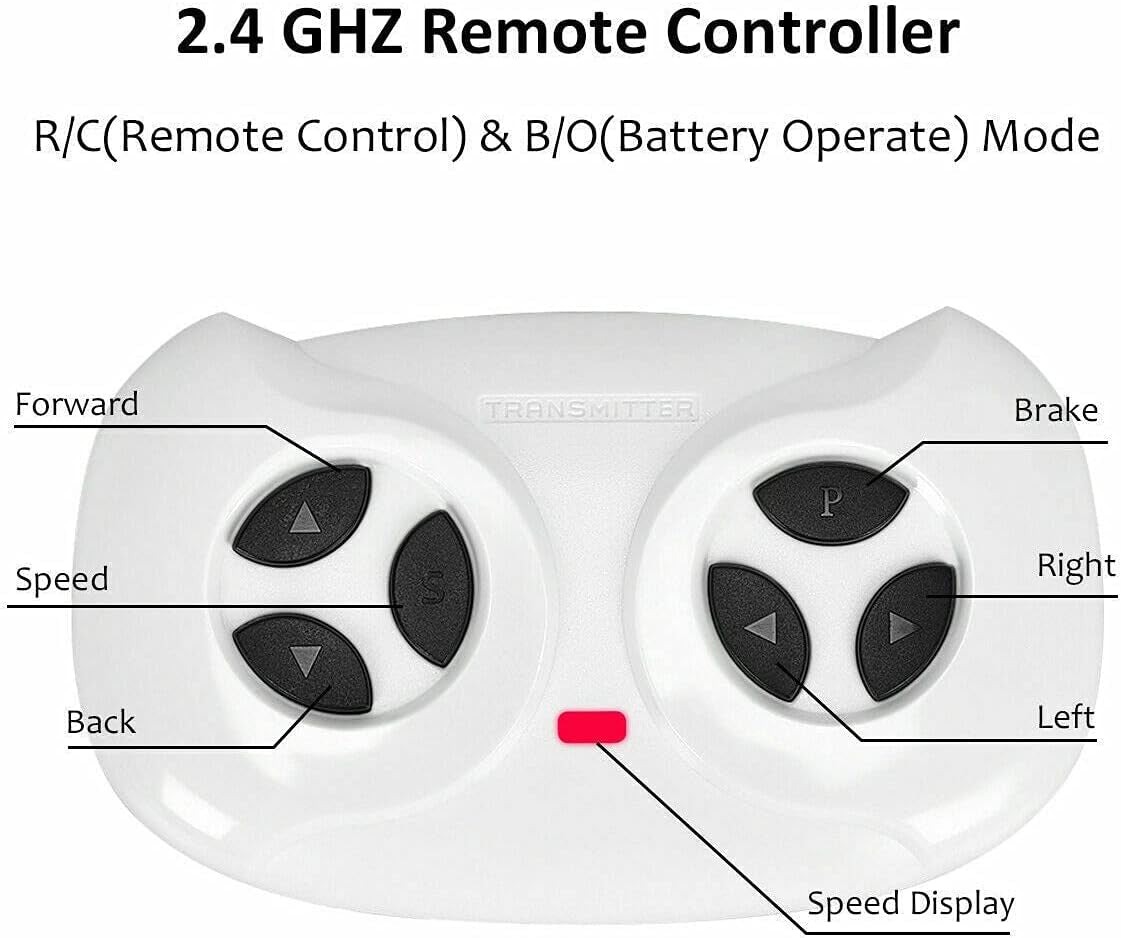 Children's Electric Ride-On Truck Car with Bluetooth Remote Control, LED Lights, Safety Belt, Music, MP3 Player, Double Open Doors - White